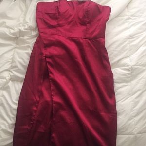 MESHKI ALAYNA SATIN MIDI DRESS